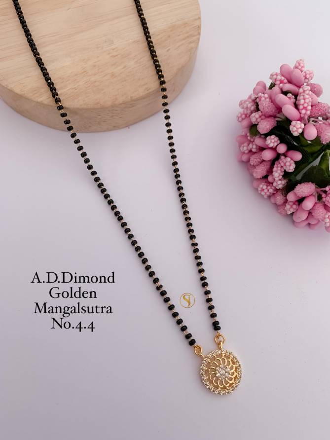 17 Daily Wear AD Diamond Golden Mangalsutra Wholesale Price In Surat
